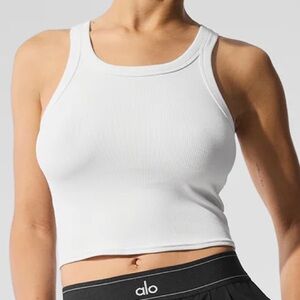 ALO Yoga Goddess Ribbed Go-To Tank White L NWT